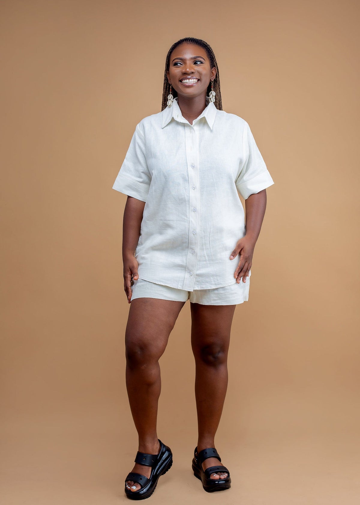 Linen short sleeve shirt with shorts