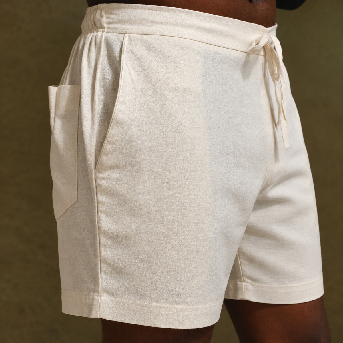 Men's Linen Short Sleeve Shorts Set