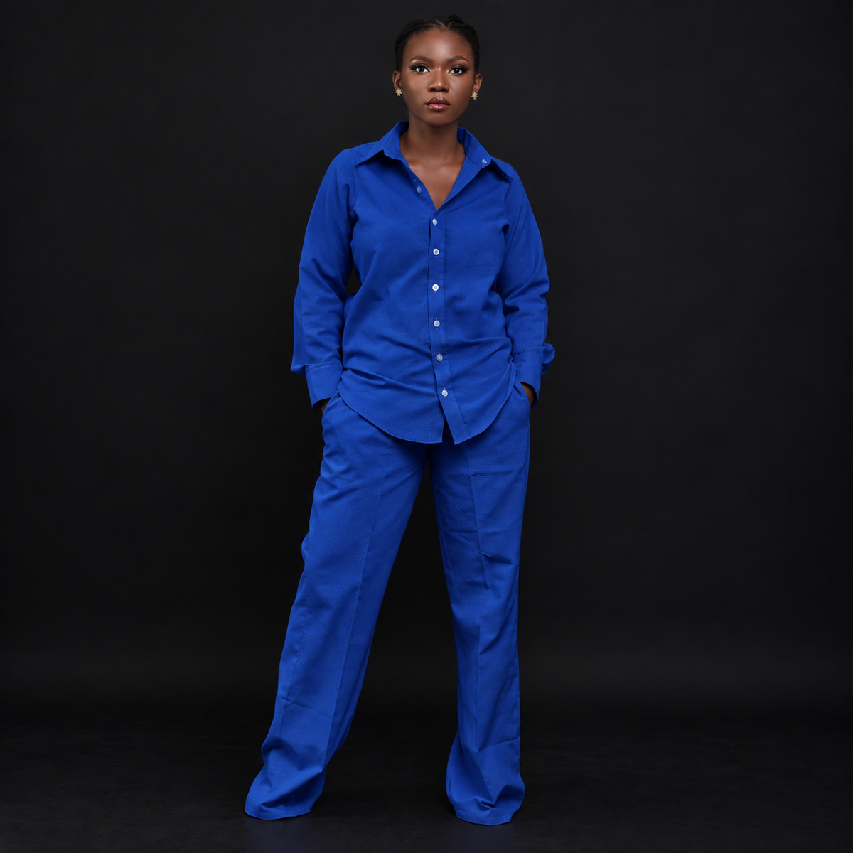 Linen long sleeve shirt with trouser