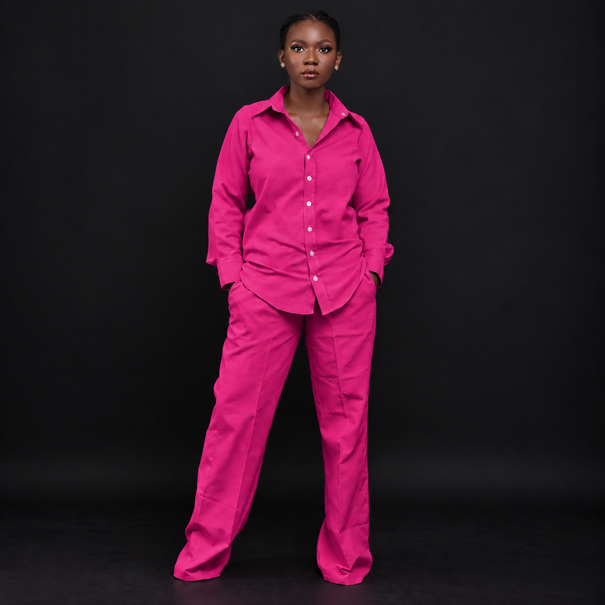 Linen long sleeve shirt with trouser