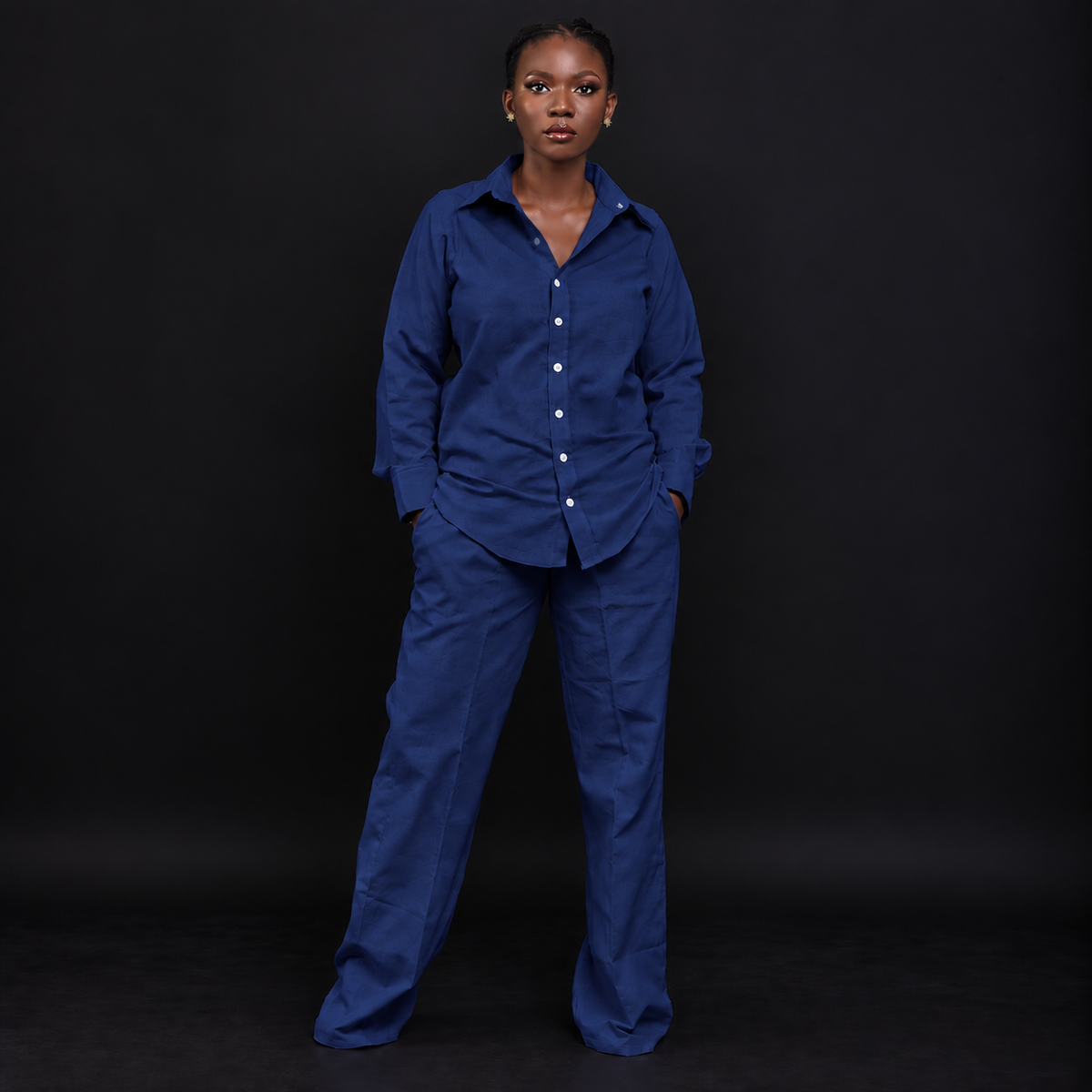 Linen long sleeve shirt with trouser