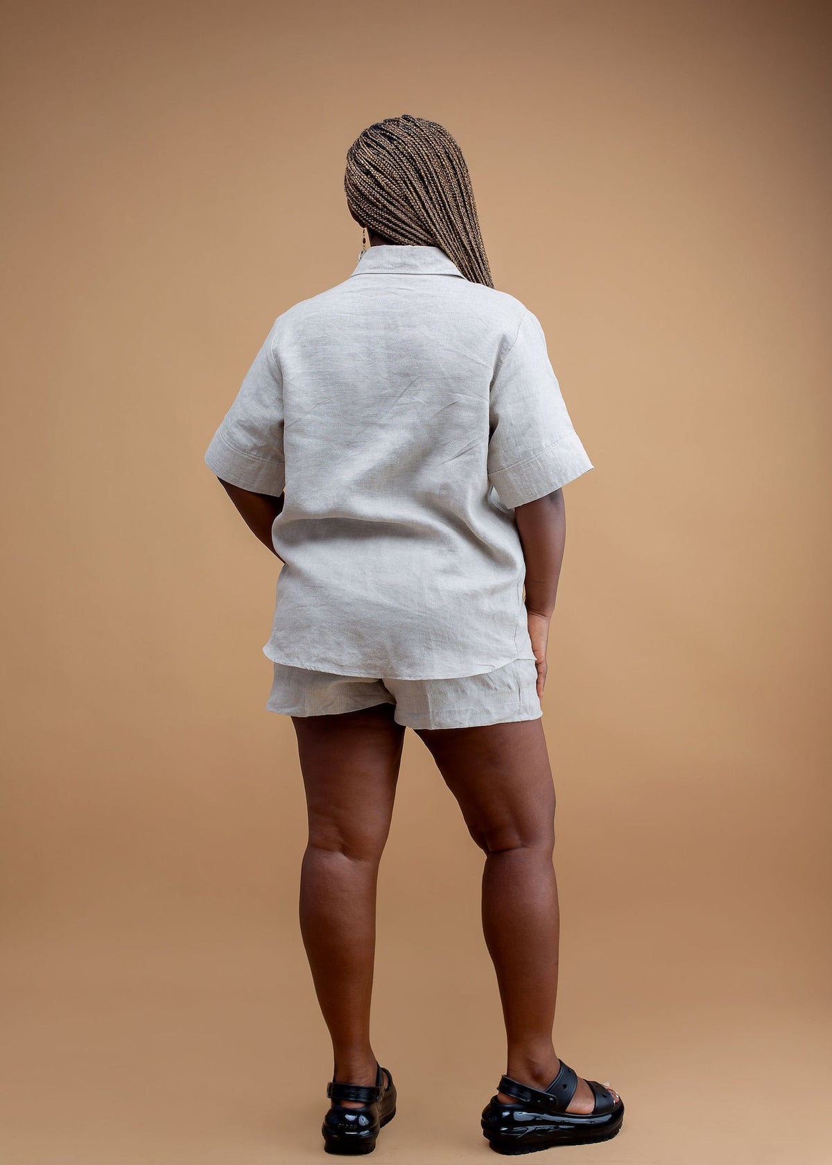 Linen short sleeve shirt with shorts